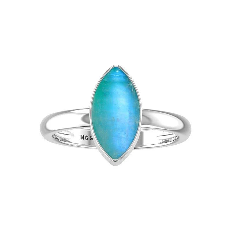 Blue Rainbow Moonstone Ring $60.00