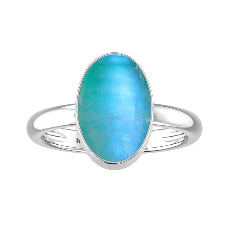 Blue Rainbow Moonstone Ring $60.00