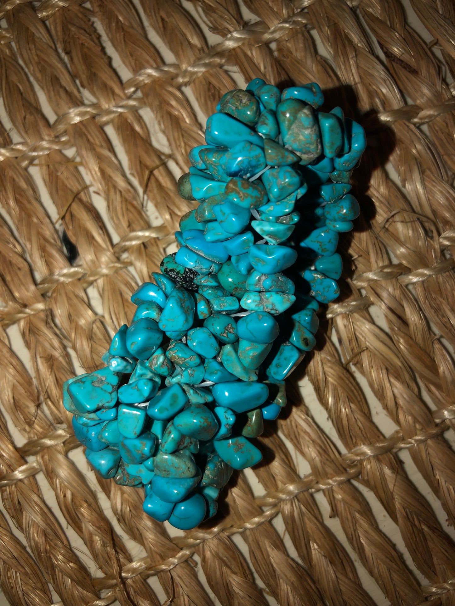 Turquoise six strand chip bracelet