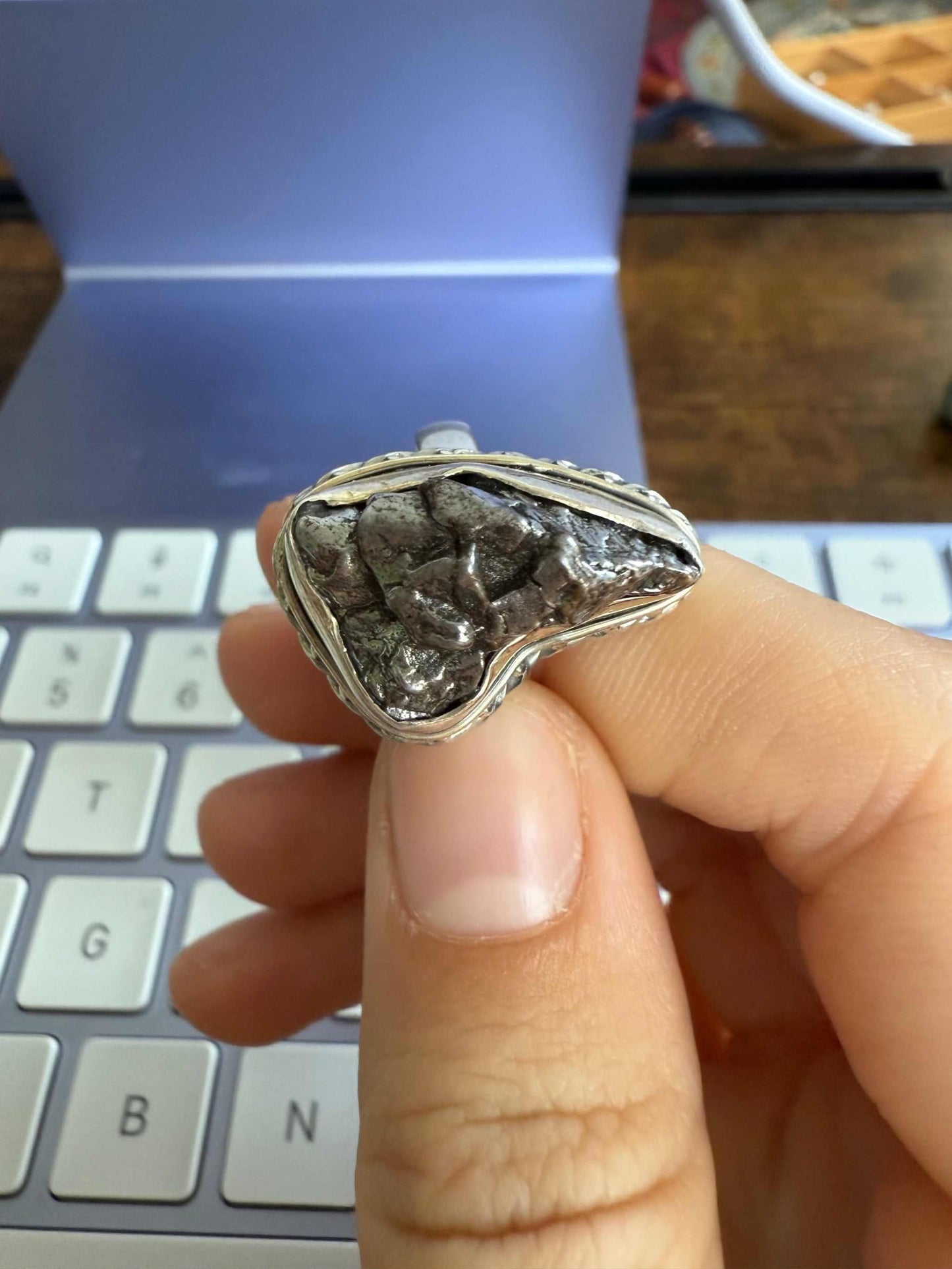 Meteorite Ring - Size 8 Large