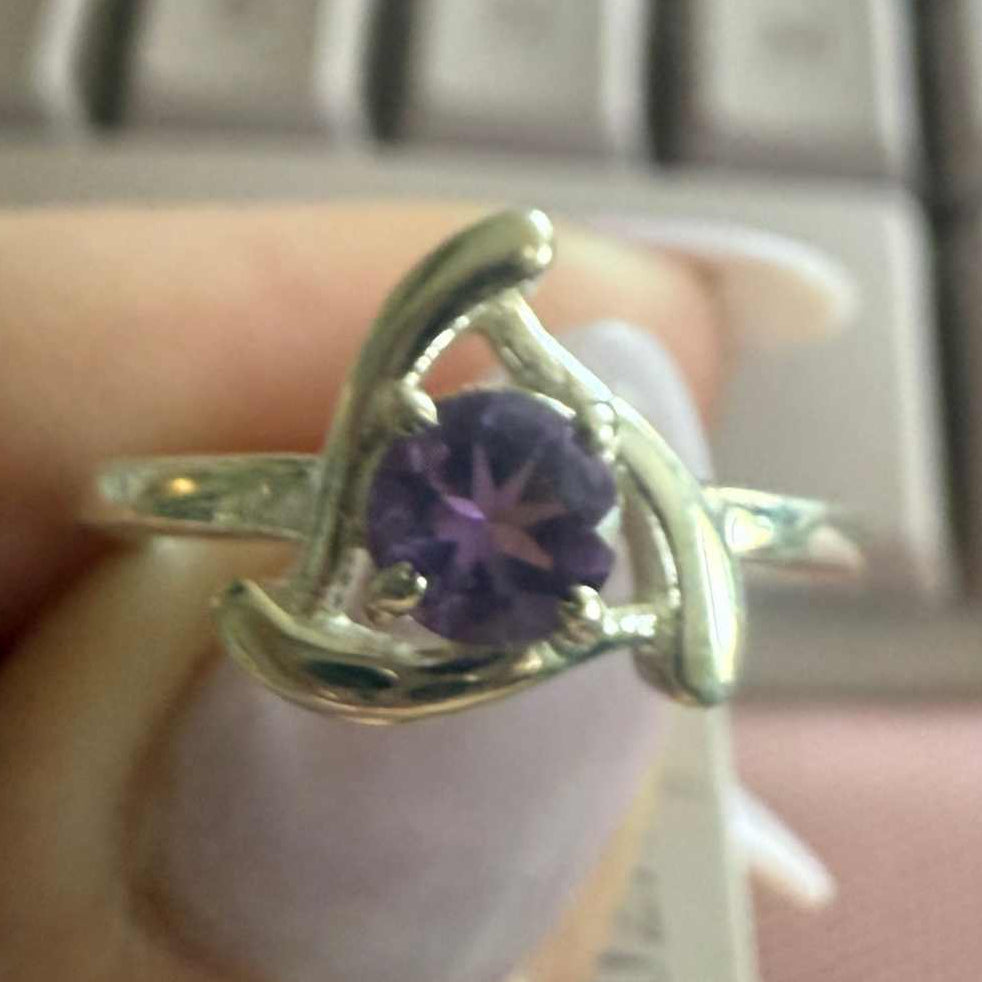Sterling Silver Celtic Amethyst Ring – Size 7 – Protection, Intuition & Ancient Wisdom