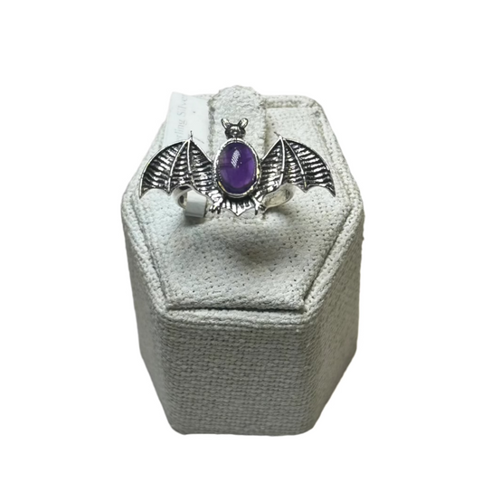 "Guardian of Shadows" Gemstone Bat Ring