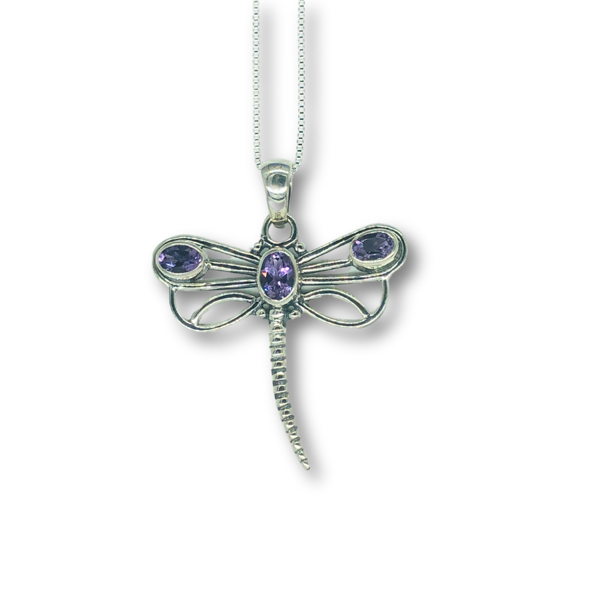 Amethyst Dragonfly Necklace