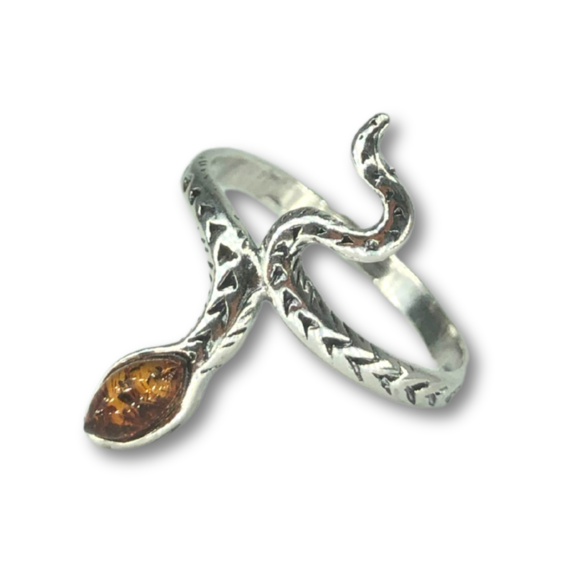 Amber Snake Ring