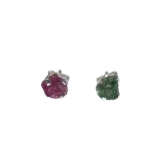 Watermelon Tourmaline Stud Earrings