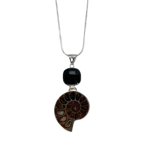 Ammonite and Black Onyx Necklace