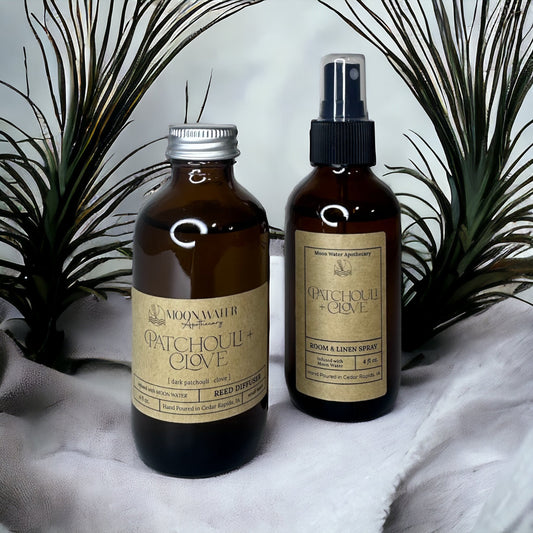 Patchouli + Clove - REED DIFFUSER -- by Moon Water Apothecary!