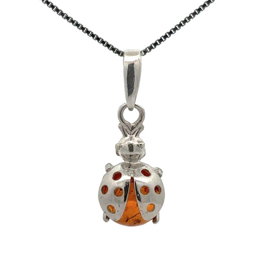 Amber Ladybug Necklace