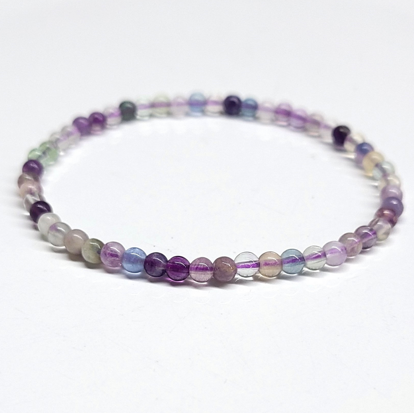 Fluorite Round Bead Bracelet 4mm - Mental Clarity