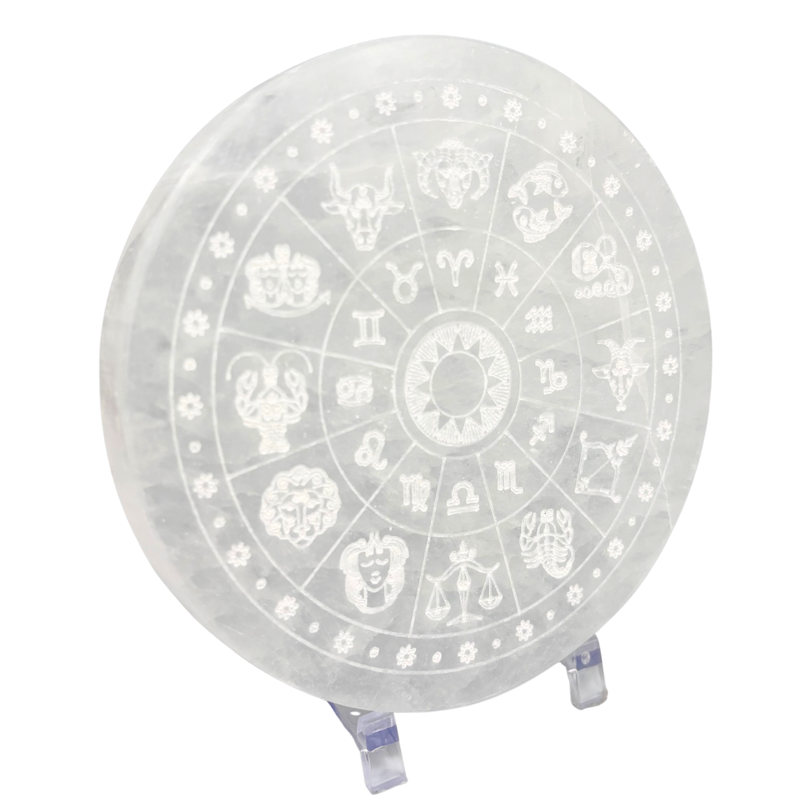 Selenite Zodiac Plate