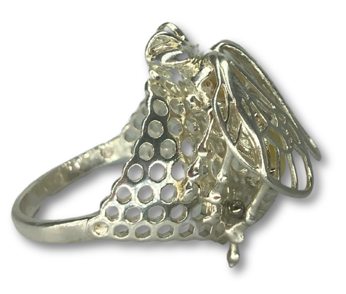 Amber Wasp Queen Ring
