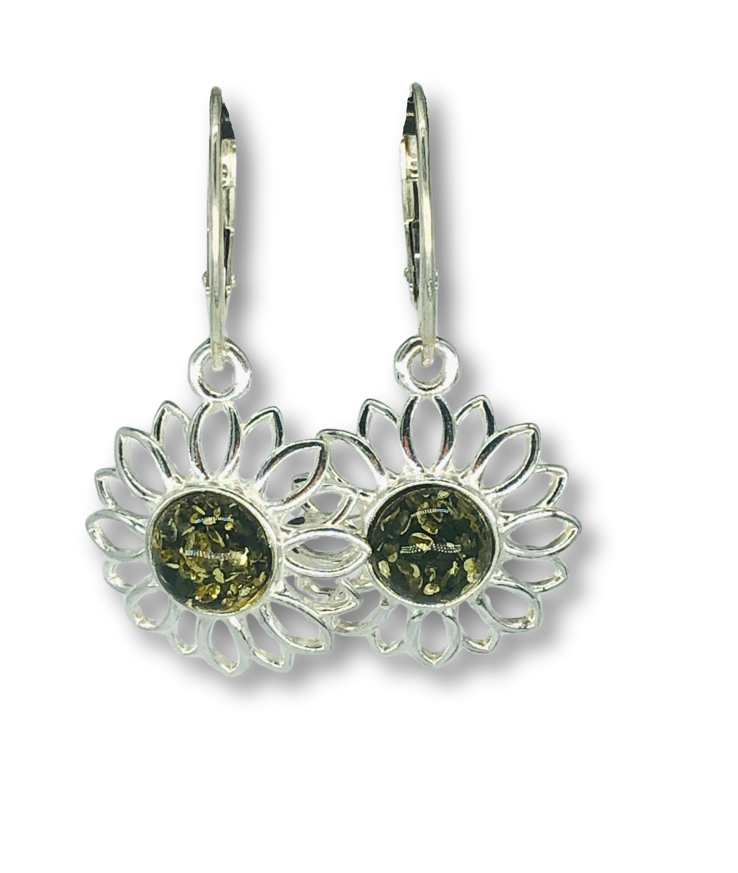 Amber Flower Earrings