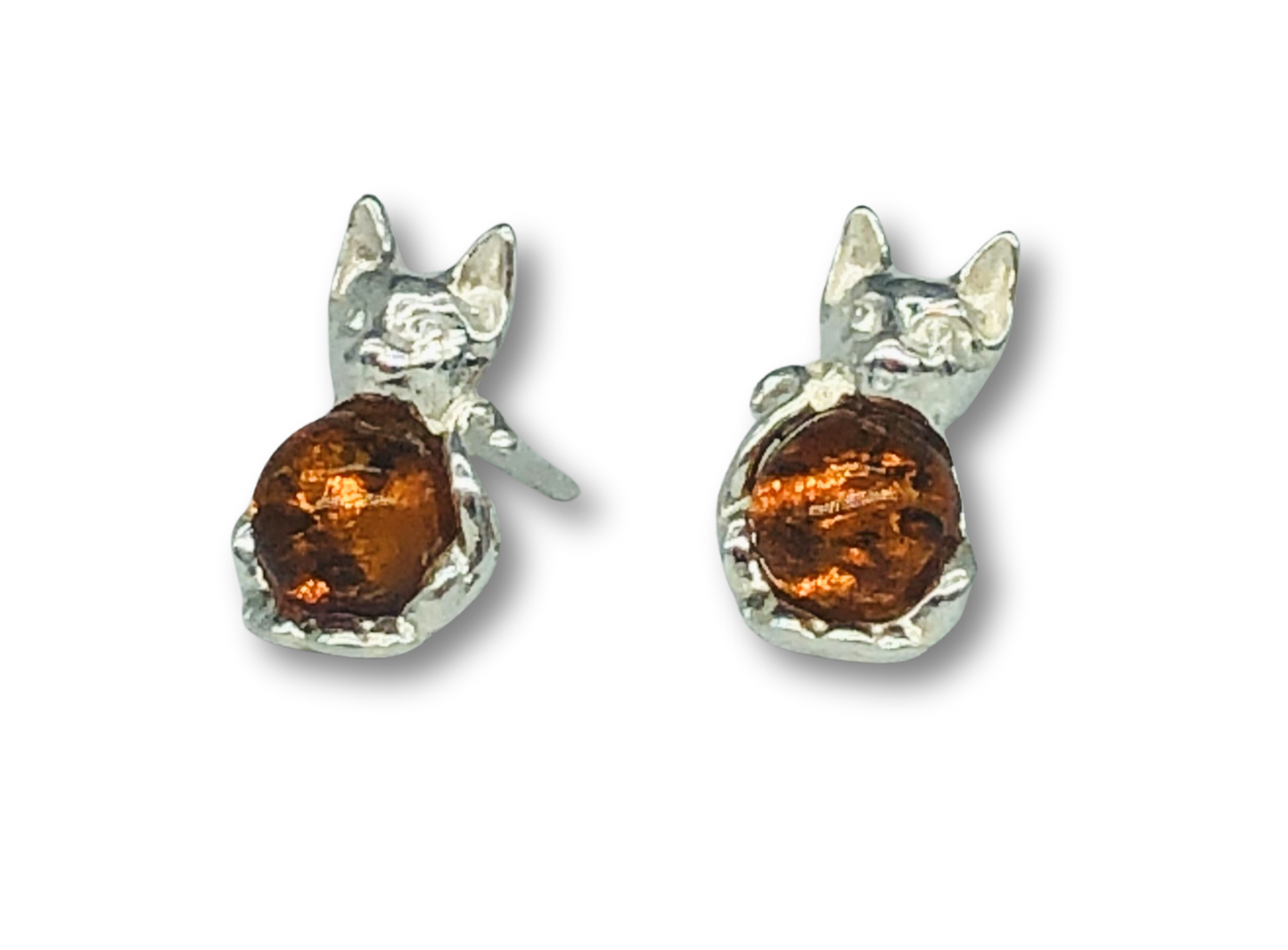 Amber Cat Studs