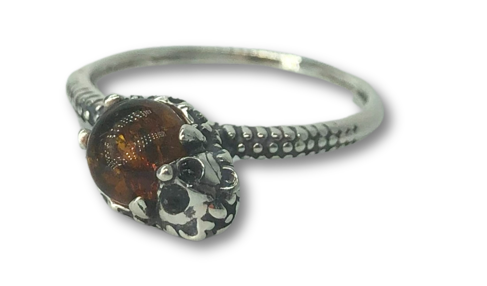 Amber Hedgehog Ring