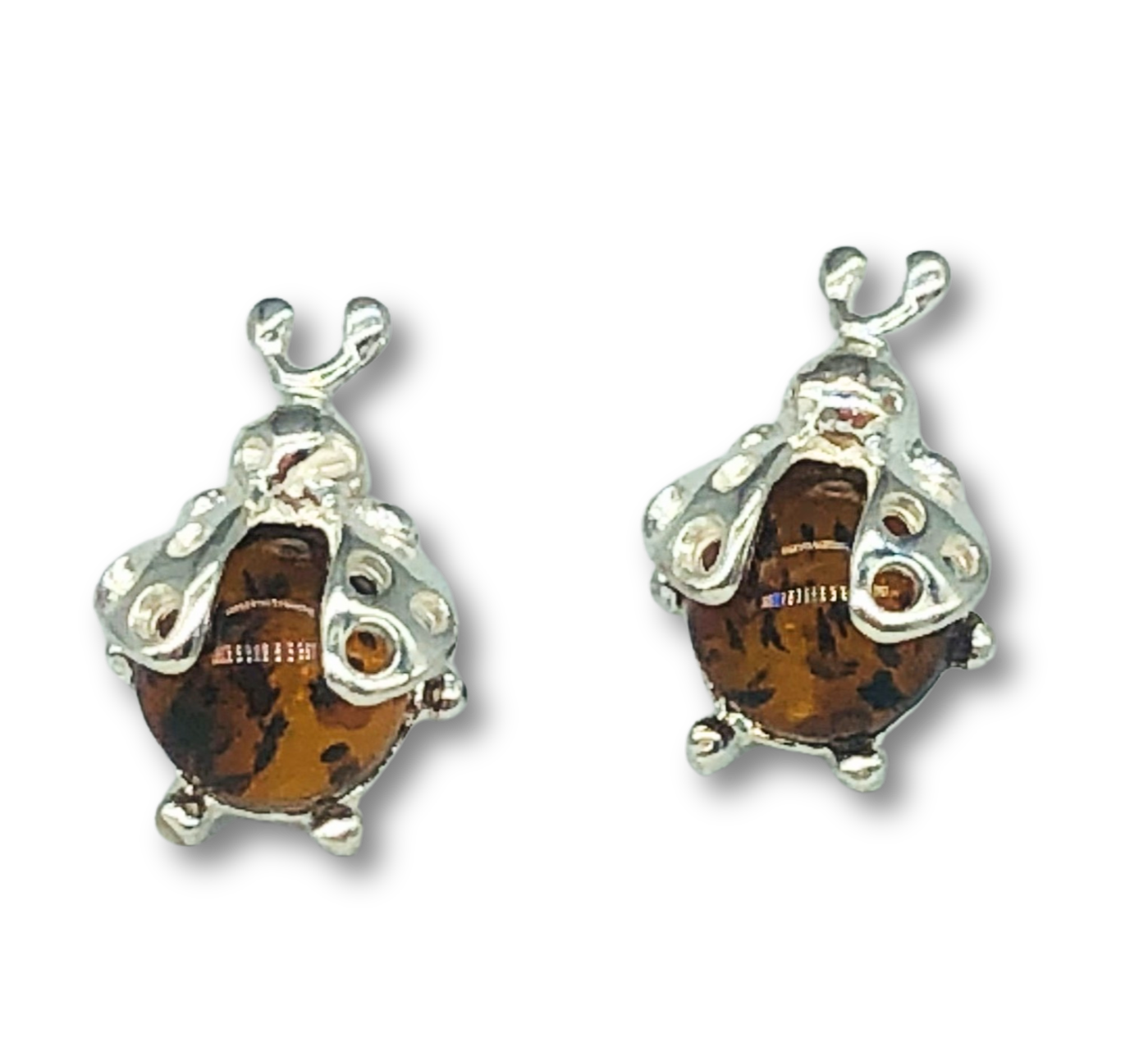 Amber Ladybug Studs