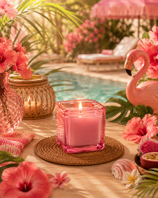 Pink Flamingo Soy Candle | 8.5 oz | Moon Water Apothecary