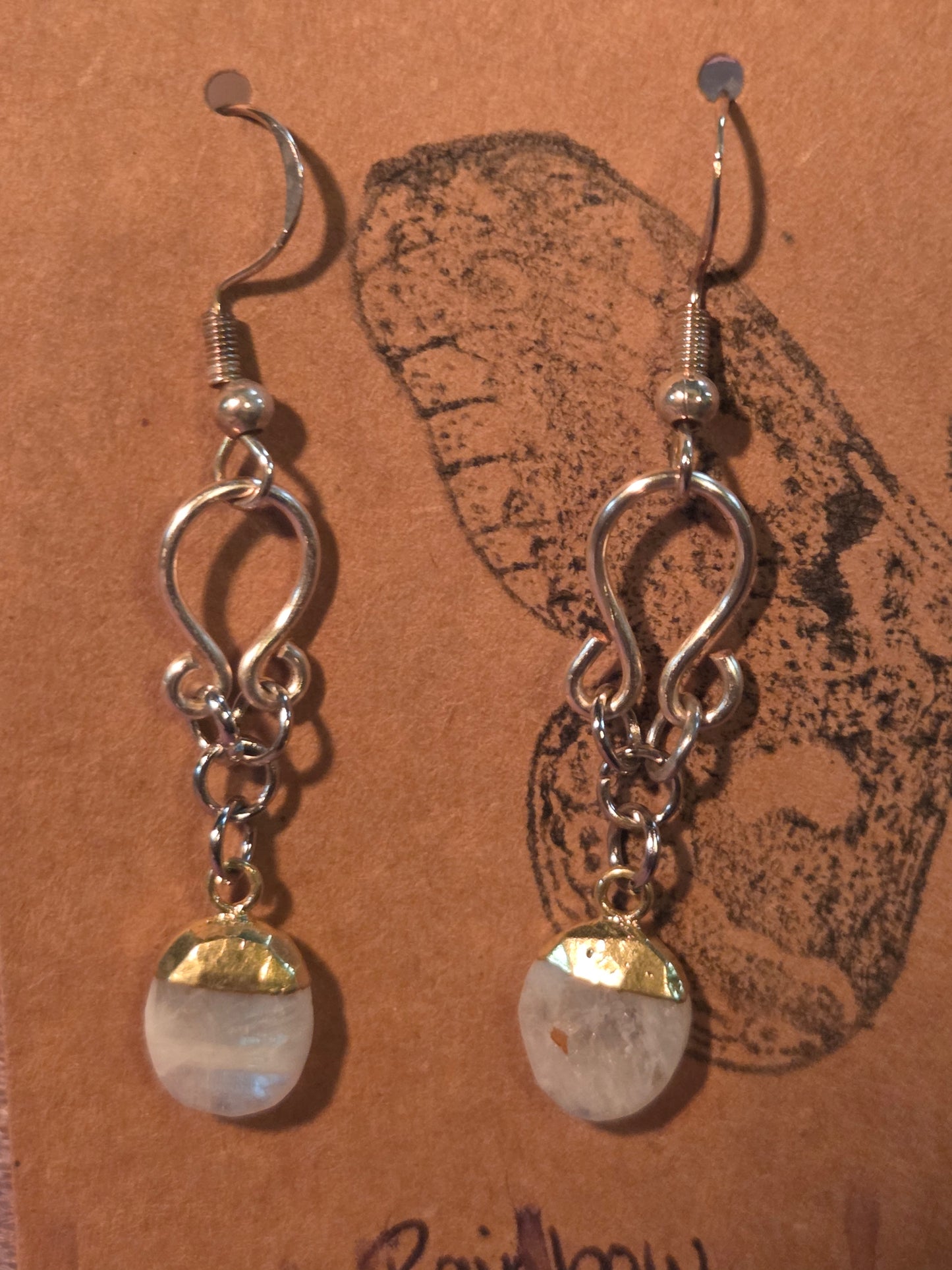Moonlight Moth Handcrafted Wire-Wrapped Crystal Earrings