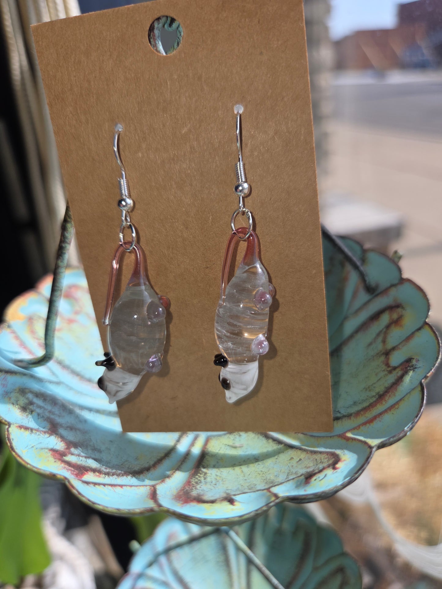 Opossum earrings