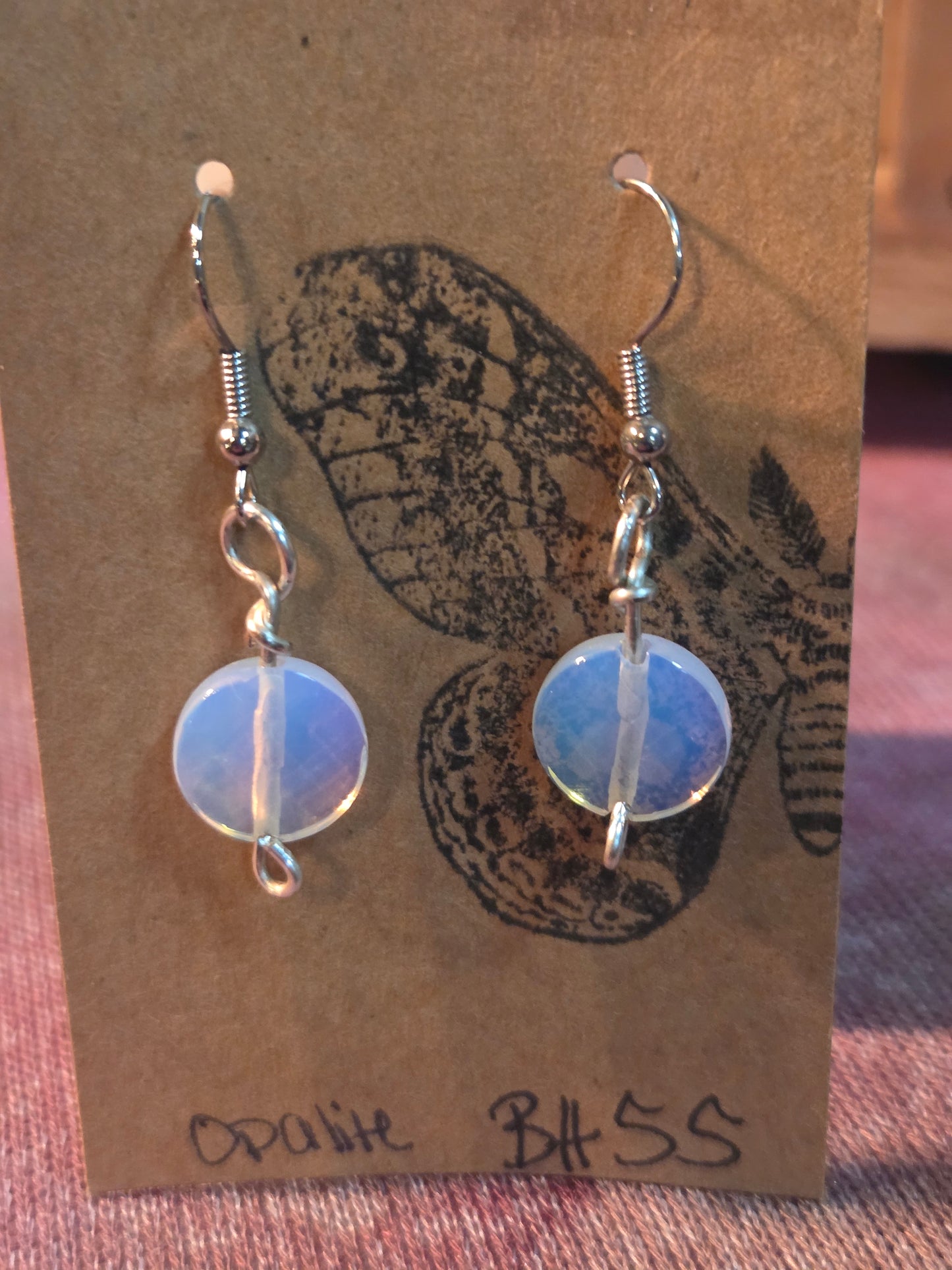 Moonlight Moth Handcrafted Wire-Wrapped Crystal Earrings