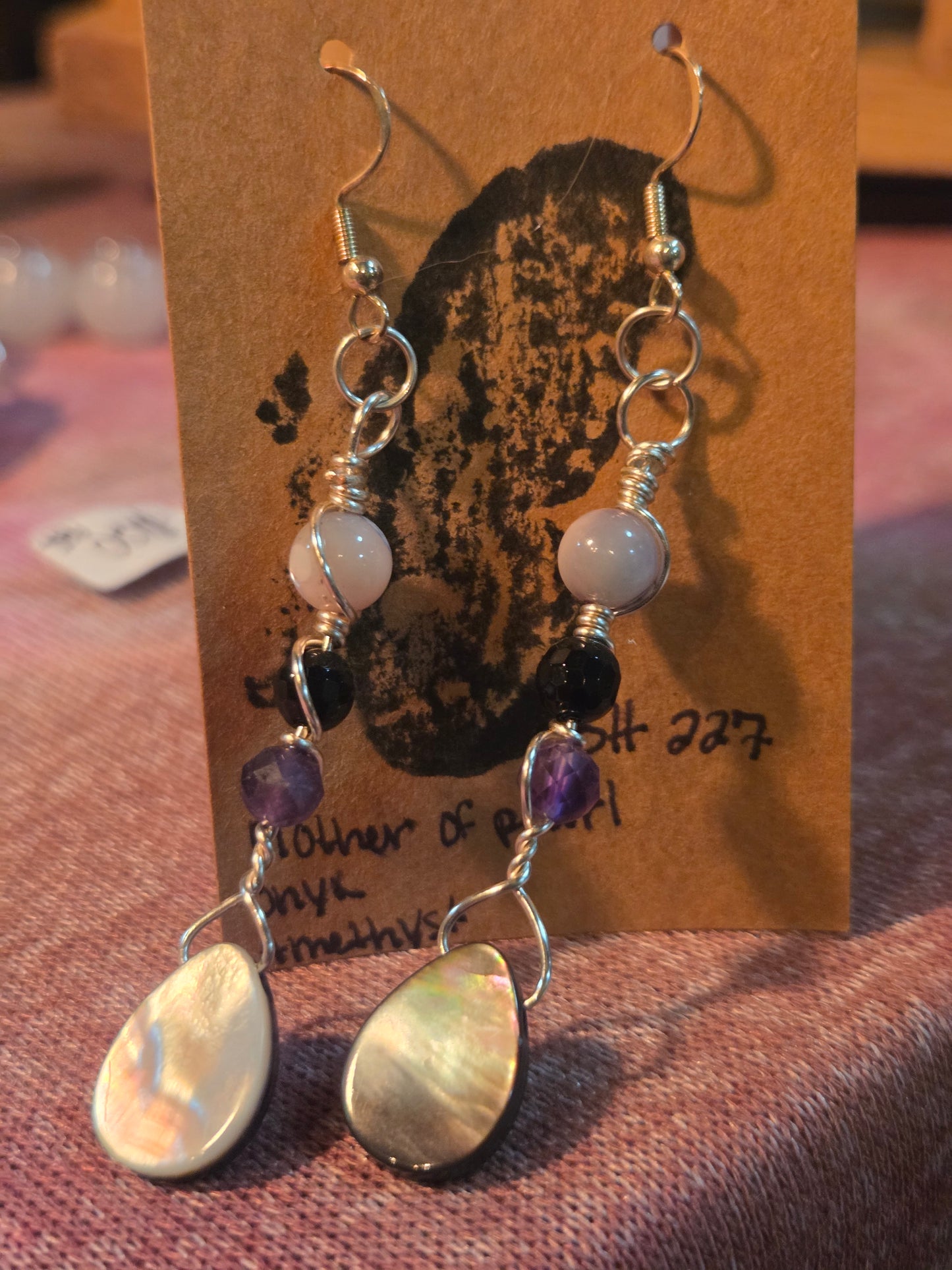 Moonlight Moth Handcrafted Wire-Wrapped Crystal Earrings