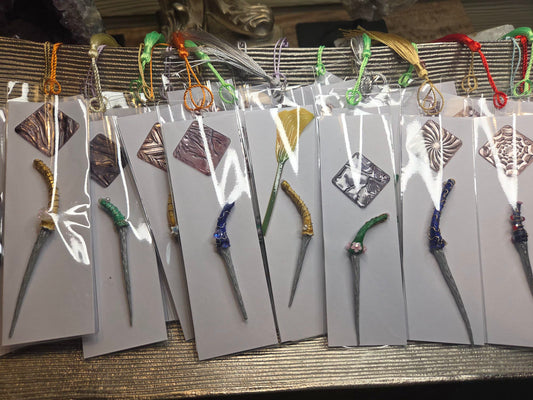 Handmade Mini Fairy Sword | Fantasy Dagger with Crystal & Tassel – Multiple Designs