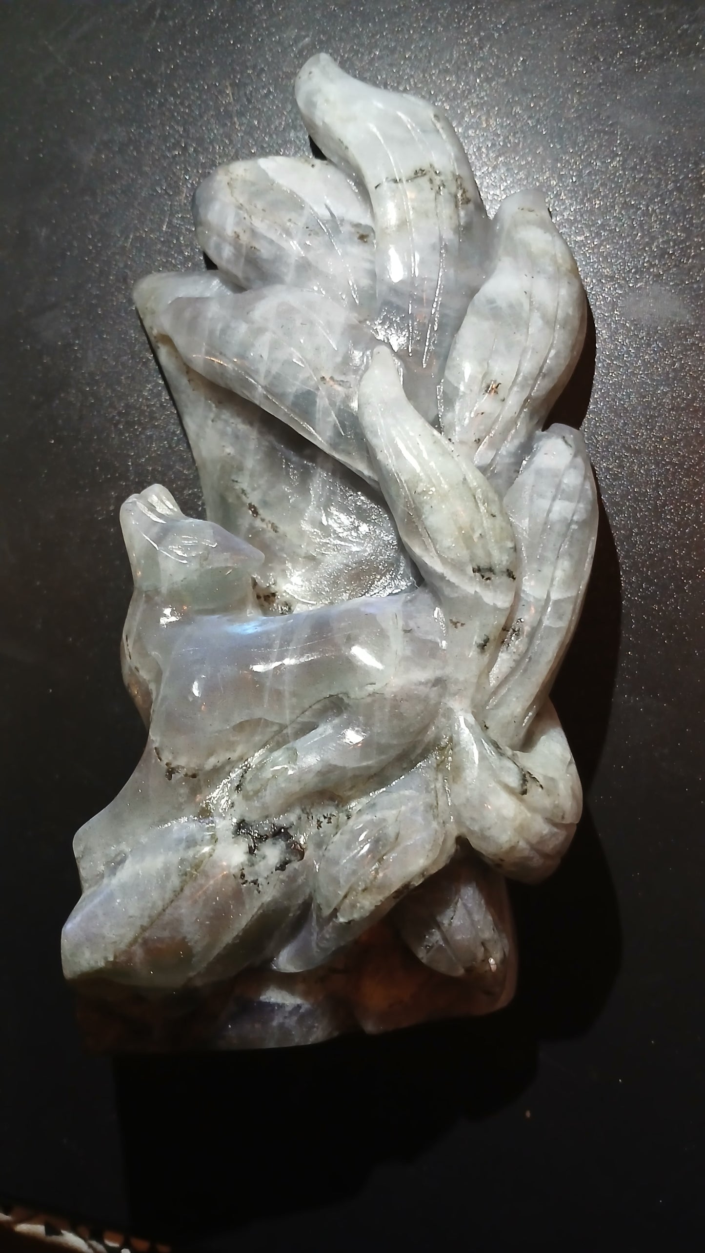 Labradorite Nine-Tail Fox Carving