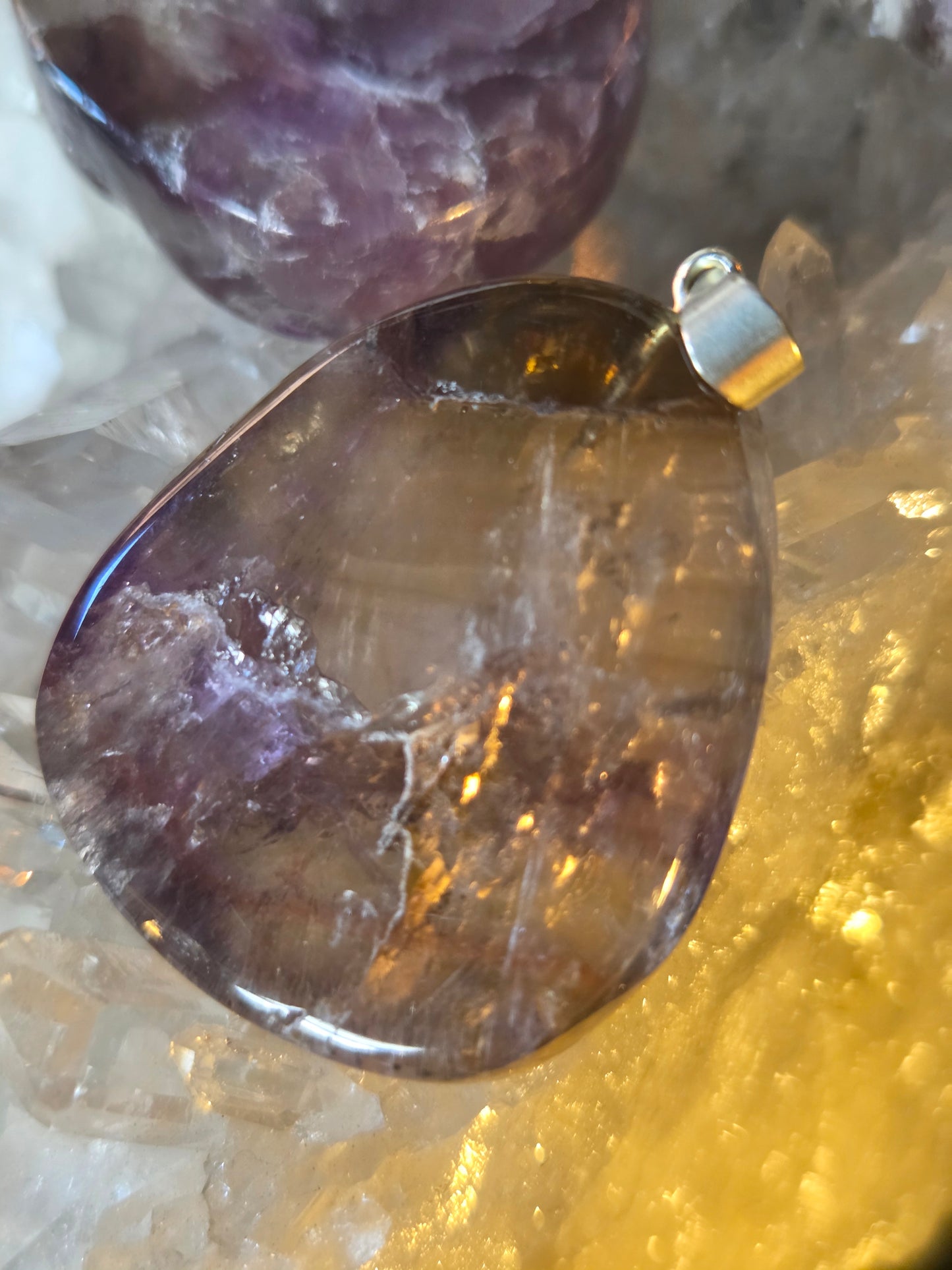 Super 7 Slice Pendant – 1” (Natural Melody Stone)
