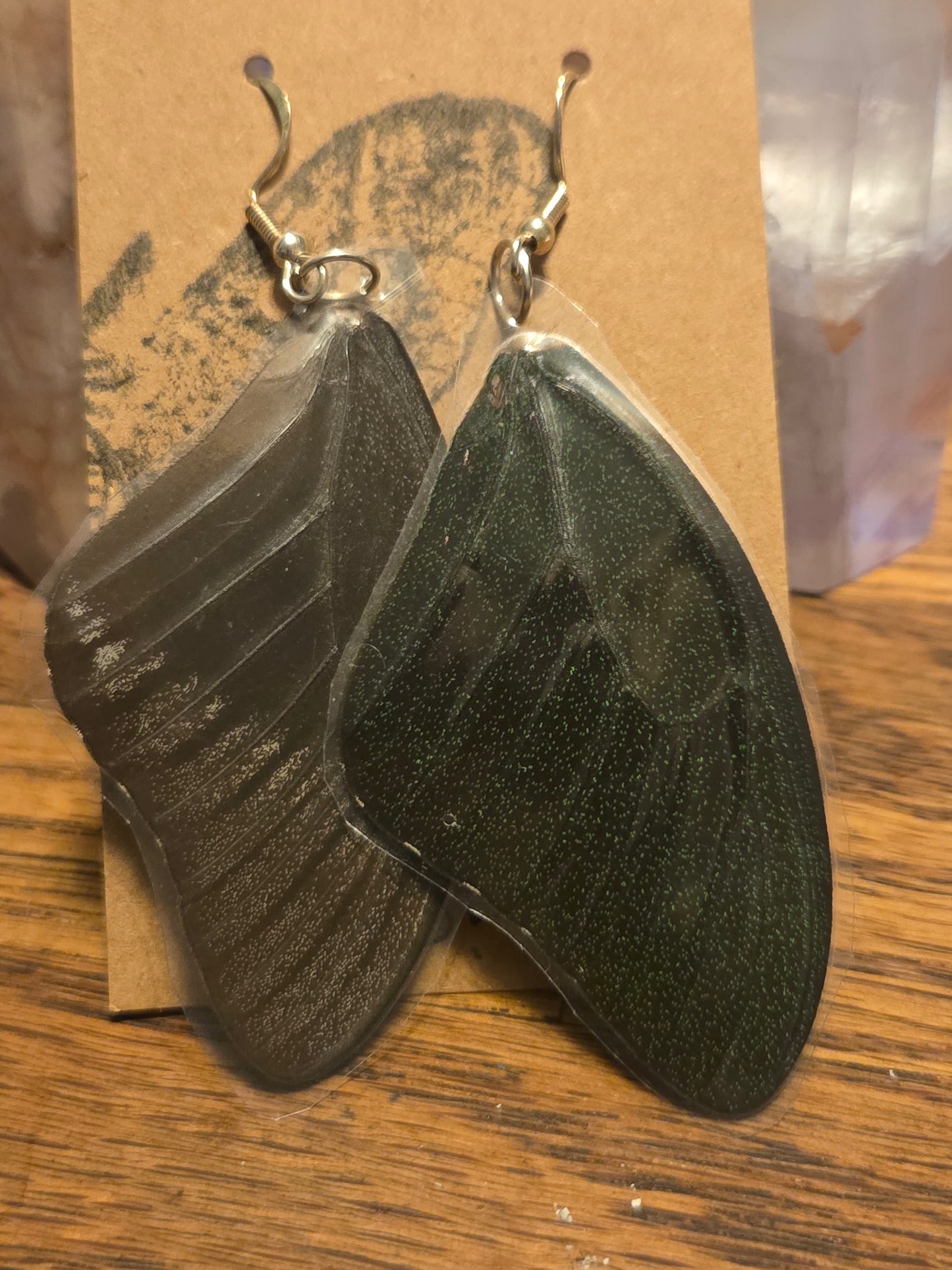 Moonlight Moth Real Butterfly Wing Earrings – Ethically Collected & Handmade