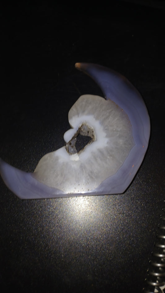 Druzy Agate Mermaid/Moon Carving