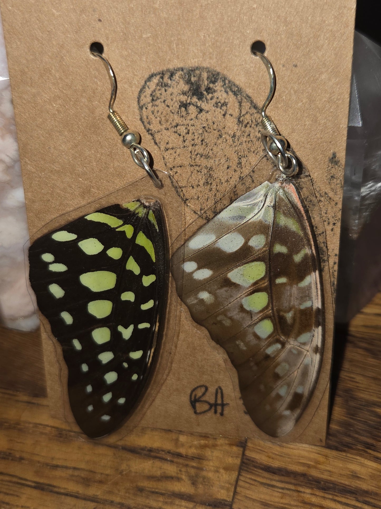 Moonlight Moth Real Butterfly Wing Earrings – Ethically Collected & Handmade