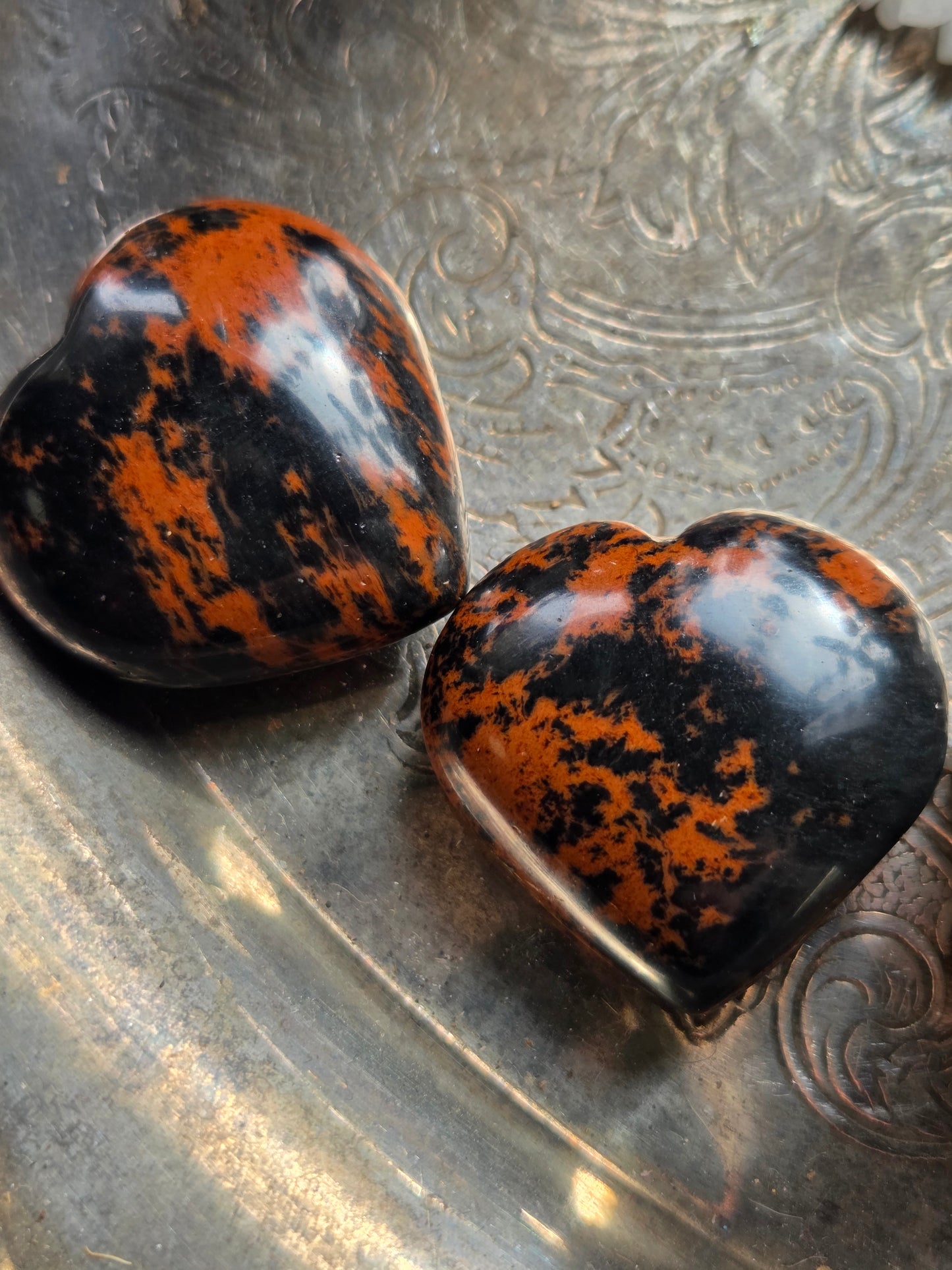 Mahogany Obsidian Puffy Heart (1–1.5") – Grounding • Strength • Protection