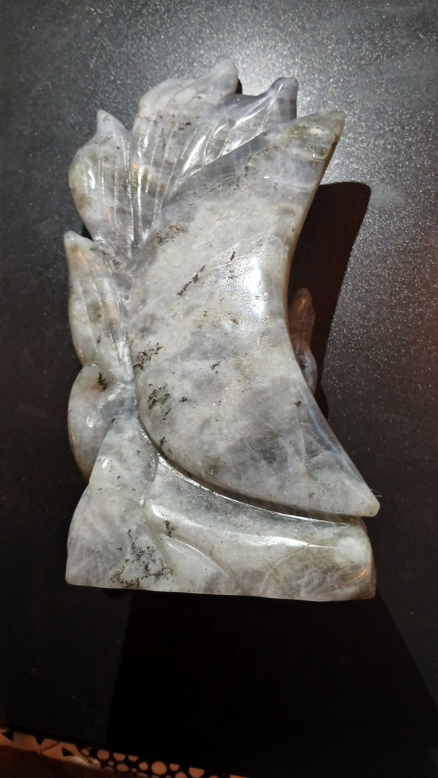 Labradorite Nine-Tail Fox Carving