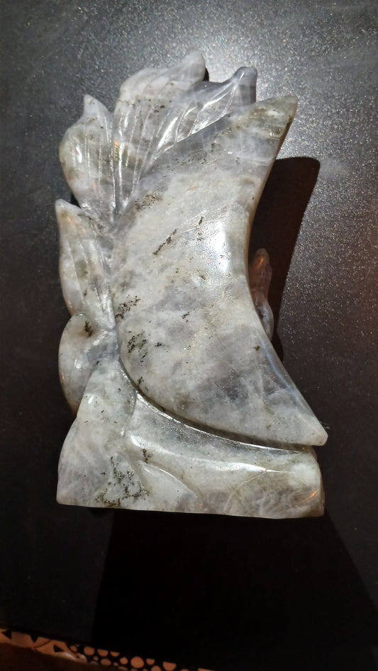 Labradorite Nine-Tail Fox Carving