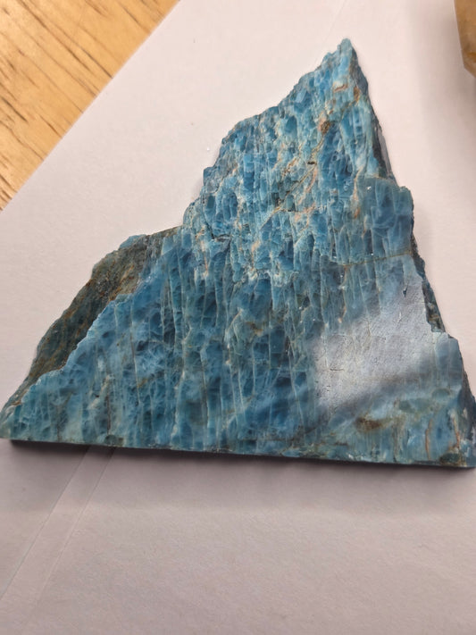 Blue Apatite Crystal Slice