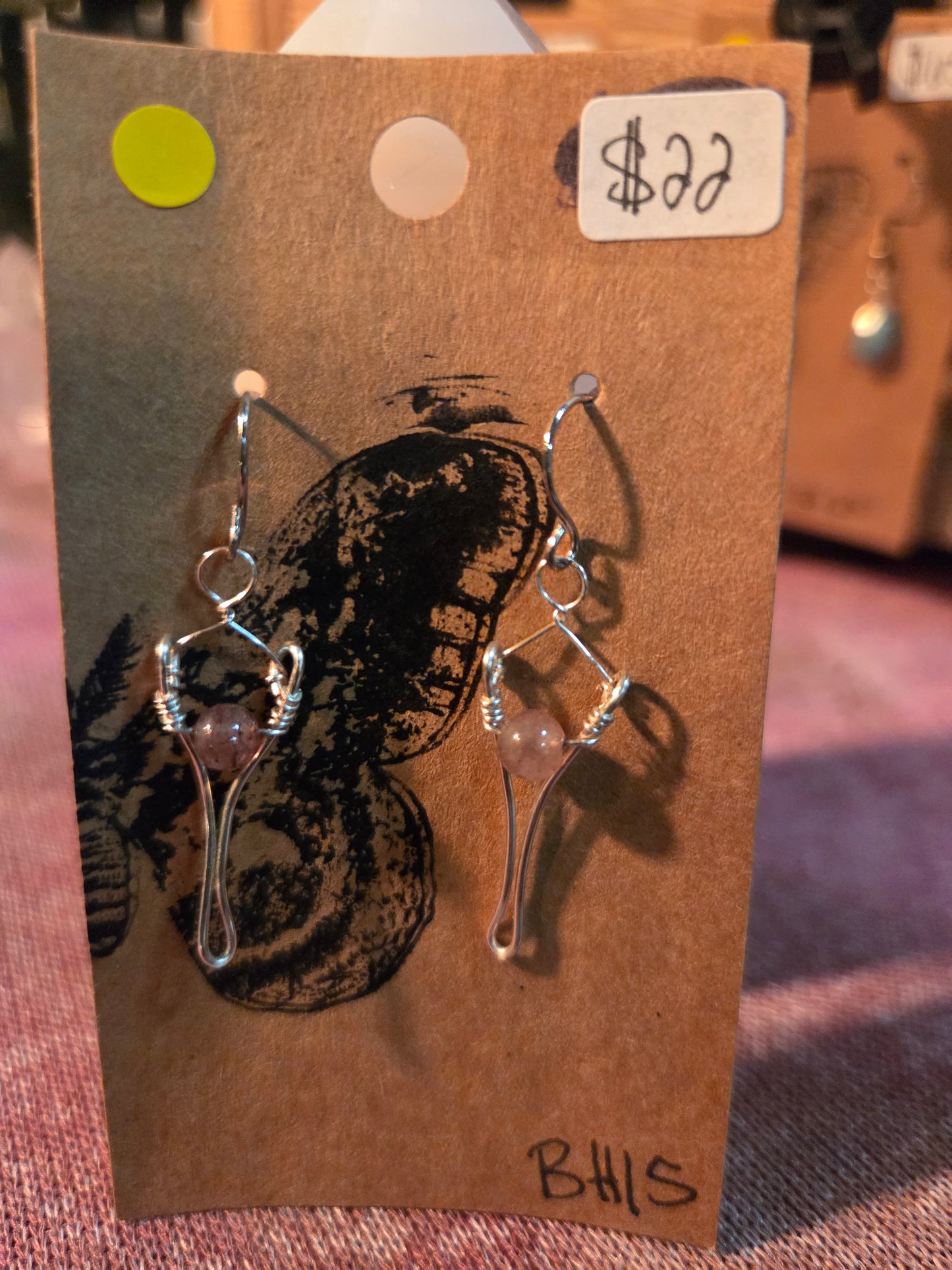 Moonlight Moth Handcrafted Wire-Wrapped Crystal Earrings