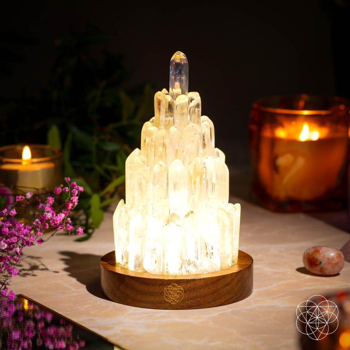 The Clear Quartz Manifestation Tower Lamp